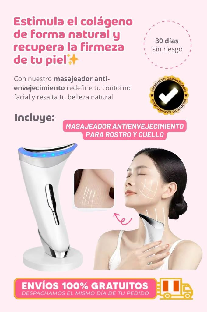 Masajeador antienvejecimiento para rostro y cuello