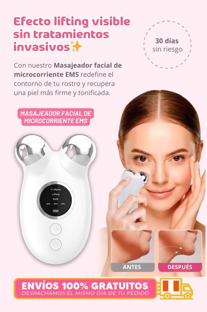 Masajeador facial de microcorriente EMS