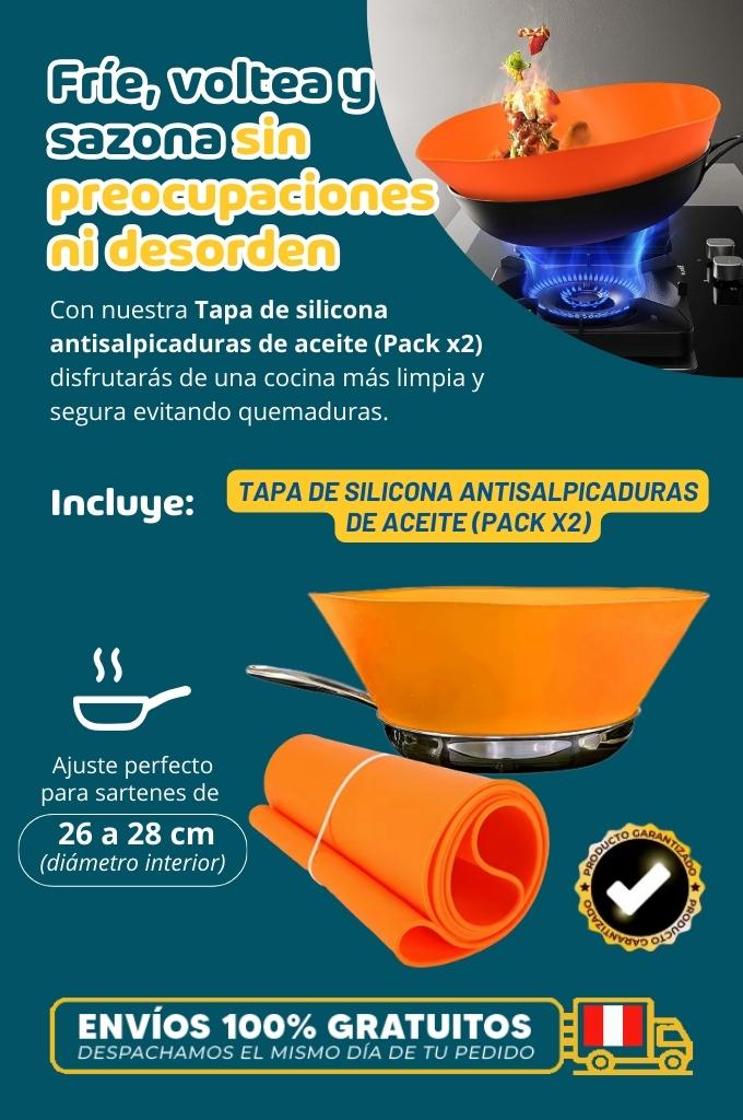Tapa de silicona antisalpicaduras de aceite (Pack x2)