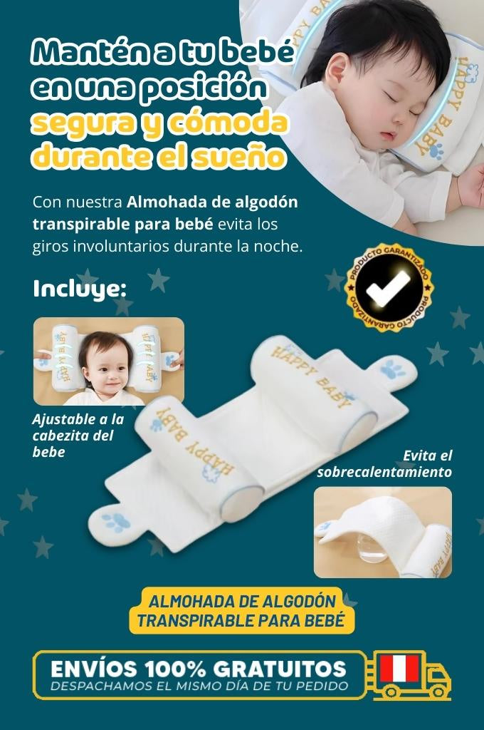 Almohada de algodón transpirable para bebé