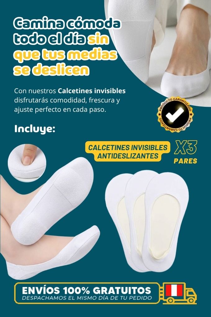 Calcetines invisibles antideslizantes (Pack x3 pares)