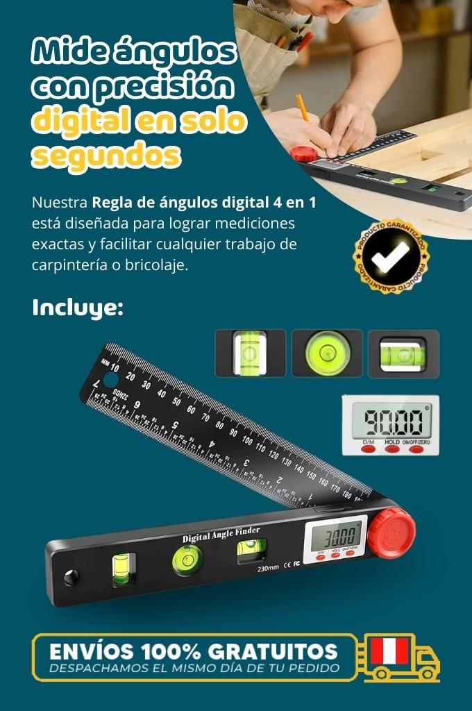 Regla de ángulos digital 4 en 1