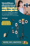 Tripode para selfie 6 en 1 con luz de relleno
